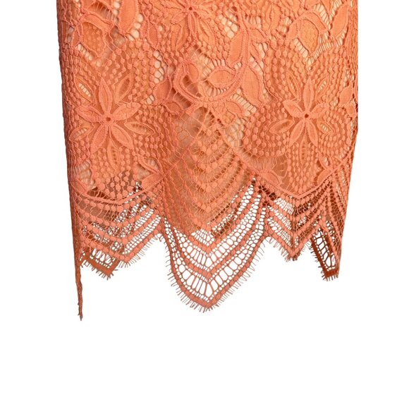 For Love and‎ Lemons Skirt Size Medium Melon Lace Overlay Lined Stretch - Picture 3 of 9